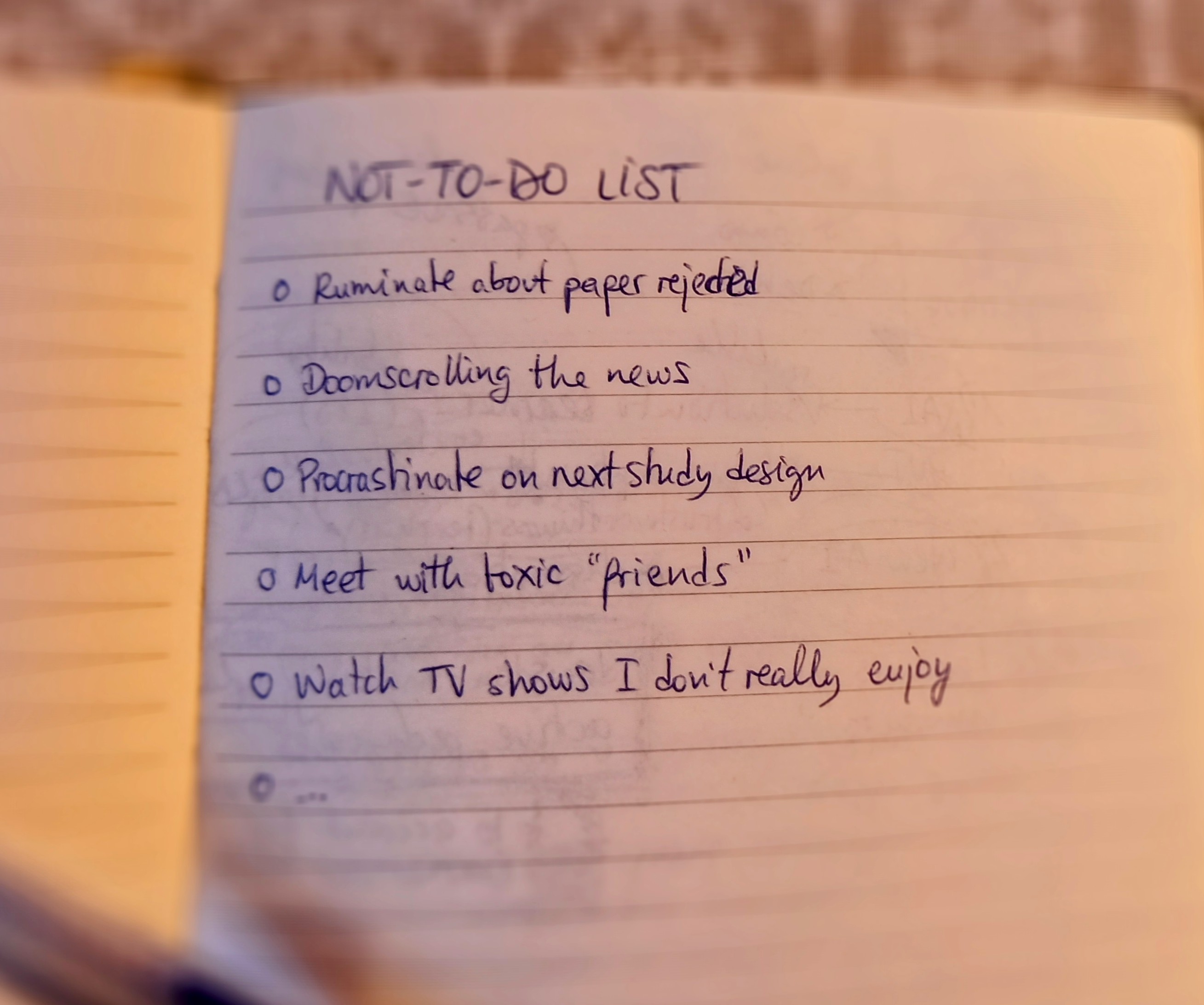 A not-to-do list